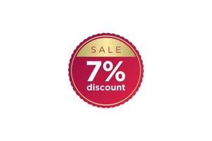 7 discount, Sales Vector badges for Labels, , Stickers, Banners, Tags, Web Stickers, New offer. Discount origami sign banner.