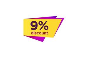 9 discount, Sales Vector badges for Labels, , Stickers, Banners, Tags, Web Stickers, New offer. Discount origami sign banner.