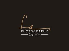 Letter LA Signature Logo Template Vector