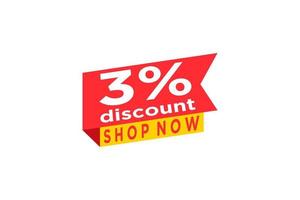 3 discount, Sales Vector badges for Labels, , Stickers, Banners, Tags, Web Stickers, New offer. Discount origami sign banner.