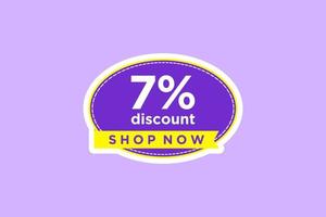 7 discount, Sales Vector badges for Labels, , Stickers, Banners, Tags, Web Stickers, New offer. Discount origami sign banner.