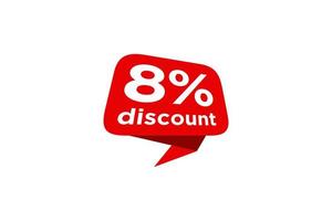 8 discount, Sales Vector badges for Labels, , Stickers, Banners, Tags, Web Stickers, New offer. Discount origami sign banner.