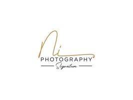 Letter NI Signature Logo Template Vector