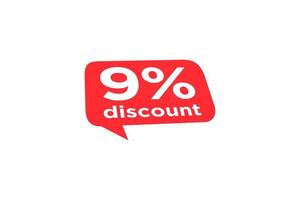 9 discount, Sales Vector badges for Labels, , Stickers, Banners, Tags, Web Stickers, New offer. Discount origami sign banner.