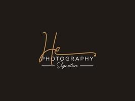 Letter HE Signature Logo Template Vector