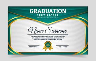 Green Gradient Graduation Certificate Template vector