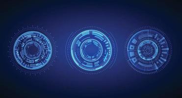 Collection futuristic technology circle shapes HUD elements for Graphic Motion. Vector illustration