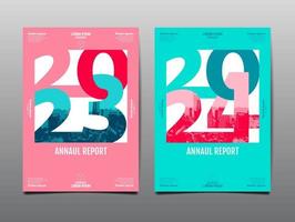 annual report 2023,2024 ,template layout design, Typography flat design, geometric vector illustration