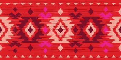 rosa rojo abstracto étnico. patrón geométrico sin costuras en bordado tribal, folclórico, estampado de adorno de arte geométrico azteca. diseño para moqueta, papel pintado, ropa, envoltura, tela, cubierta.