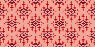 Ethnic abstract red pink. Seamless geometric pattern in tribal, folk embroidery, Aztec geometric art ornament print. Design for carpet, wallpaper, clothing, wrapping, fabric, cover. vector