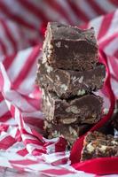 Stacks of Christmas fudge squares for gift of the holidays photo