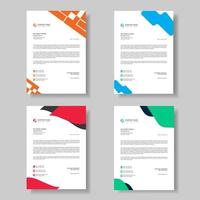 Minimalist letterhead template design, creative and modern professional business letterhead template bundle, abstract design with geometric shape vector