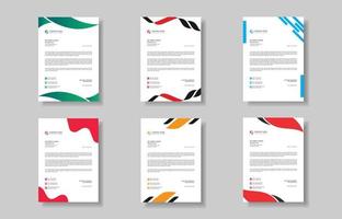 Creative and modern professional business letterhead template bundle, abstract design with geometric shape or minimalist letterhead template design