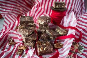 Christmas fudge squares for gift of the holidays photo