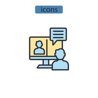 iconos de chat de video símbolo elementos vectoriales para web infográfico vector