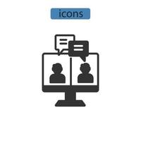 iconos de videoconferencia símbolo elementos vectoriales para web infográfico vector