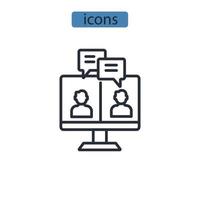 video conference icons  symbol vector elements for infographic web