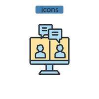 video conference icons  symbol vector elements for infographic web