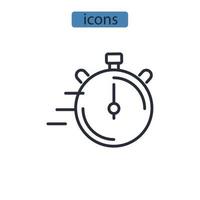 elementos de vector de símbolo de iconos de seguimiento de tiempo para web de infografía