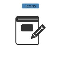 escribir iconos símbolo elementos vectoriales para infografía web vector