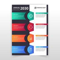 Professional multicolored cover design for corporate annual report flyer. use in leaflet, catalog or magazine, book or brochure, booklet or flyer, poster or banner. vector template in A4 size.