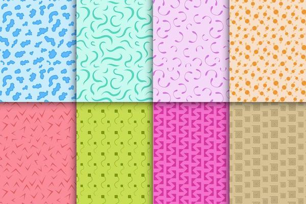Set of geometric seamless clothes pattern with multicolored for newborns baby. floral Hand drawn wrap wallpaper cover. new fashion fabric and garments textile design. abstract pattern wall background.