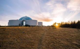 REYKJAVIK, ICELAND - MARCH 26 2016 - Perlan is a landmark building in Reykjavik, Iceland. photo