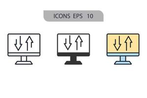 compartir pantalla iconos símbolo elementos vectoriales para infografía web vector