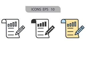 informe iconos símbolo elementos vectoriales para infografía web vector