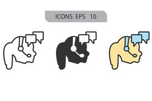 iconos de apoyo símbolo elementos vectoriales para web infográfico