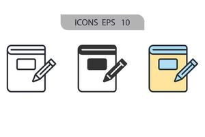 writing icons  symbol vector elements for infographic web