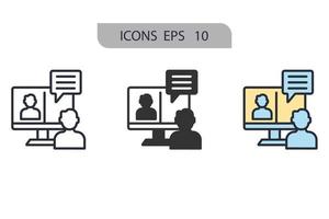 video chat icons  symbol vector elements for infographic web