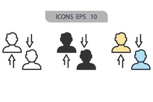 iconos de relación símbolo elementos vectoriales para web infográfico vector