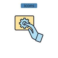 iconos de productividad símbolo elementos vectoriales para web infográfico vector