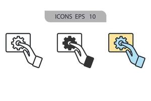 iconos de productividad símbolo elementos vectoriales para web infográfico vector