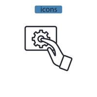 iconos de productividad símbolo elementos vectoriales para web infográfico vector