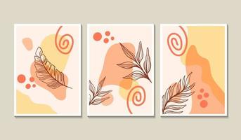 Hand drawn boho style cover collection vector