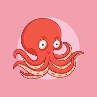 Cute octopus cartoon vector icon illustration