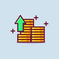Money income growth cartoon vector icon isolated object