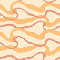 Abstract wavy seamless pattern in 1970s style. vector