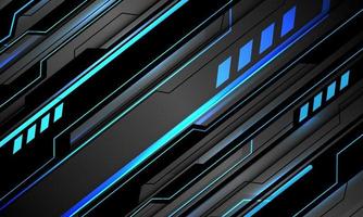 Abstract technology blue light black circuit cyber futuristic grey metallic dynamic design modern background vector