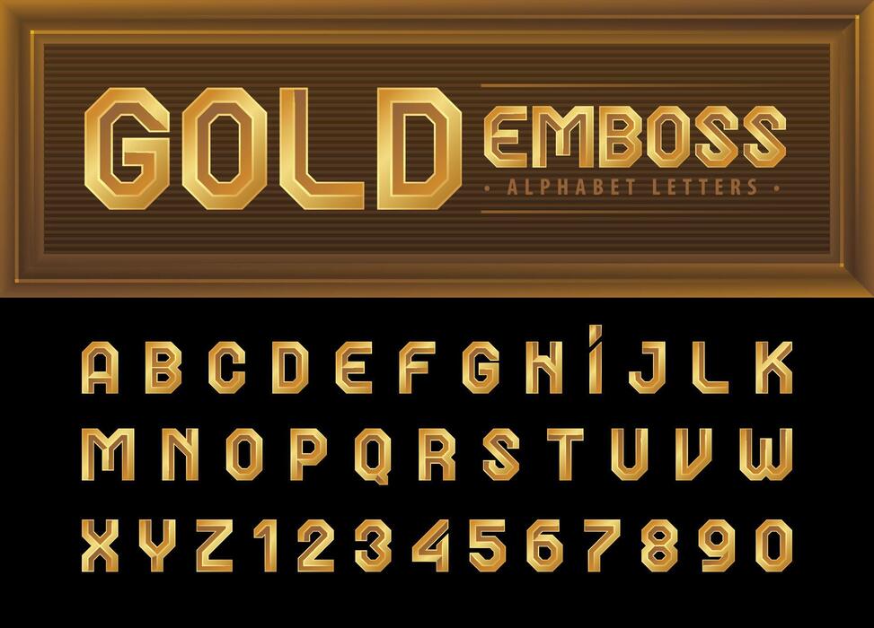 Gold Font Alphabet Vector Art, Icons, and Graphics for Free Download