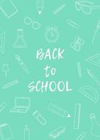 Back to school poster with school supplies for kids. Pupils cards vector