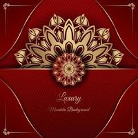 red and gold, luxury mandala background vector