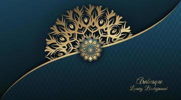 Arabesque luxury background  round gold decoration vector