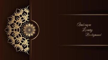 Arabesque luxury background  round gold decoration vector