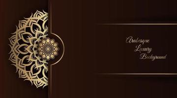 Arabesque luxury background  round gold decoration vector