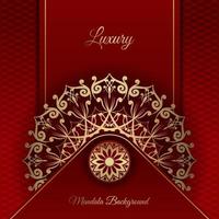 luxury mandala background, red and gold