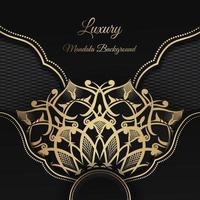 luxury mandala background, black and gold, design vector