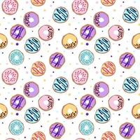 seamless pattern with glazed donuts. Bright juicy pattern on a white background vector